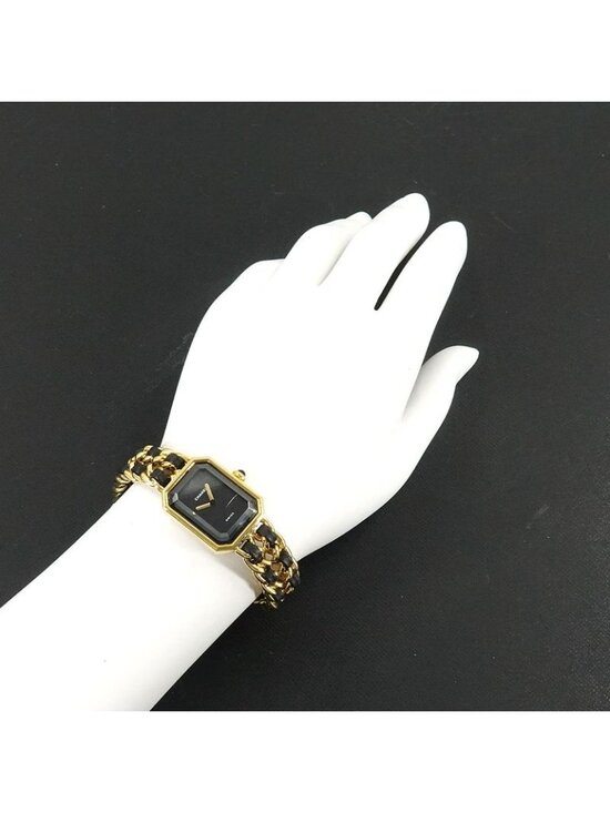 Chanel Premiere M Vintage Watch Black Gold Size main image 3
